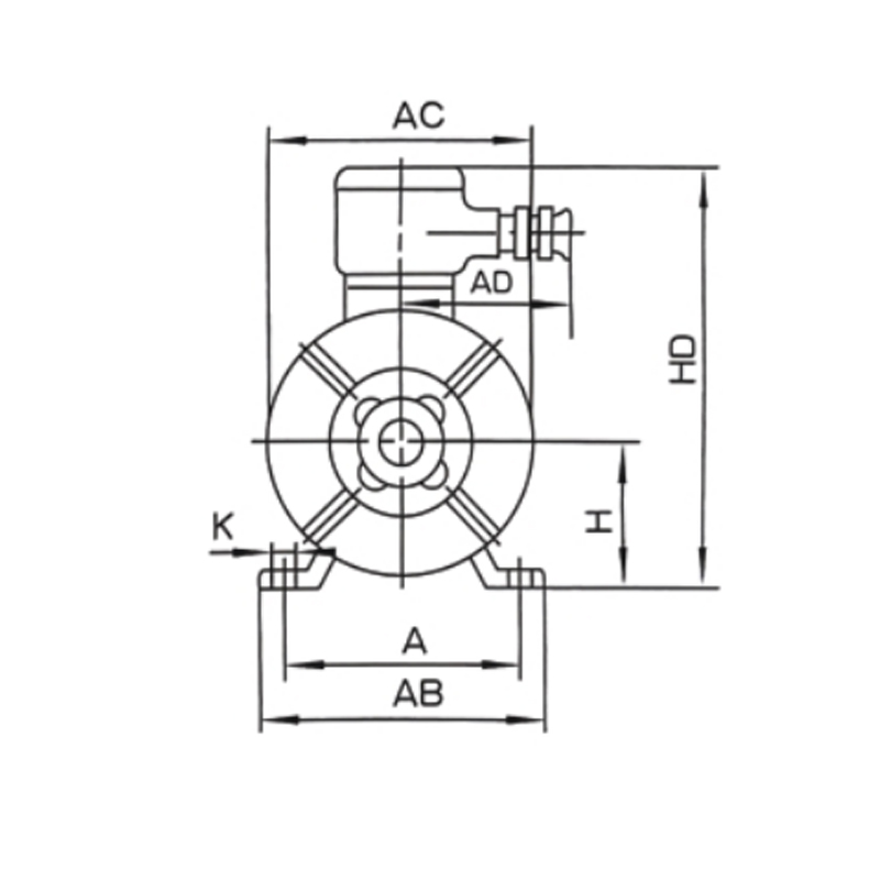 機(jī)座帶底腳、端蓋上無(wú)凸緣的電動(dòng)機(jī)(B3)